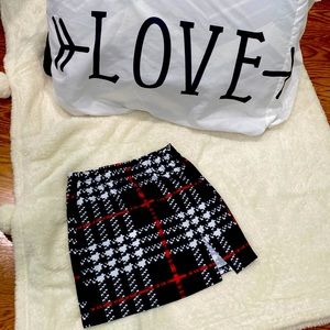 Plaid skirt.